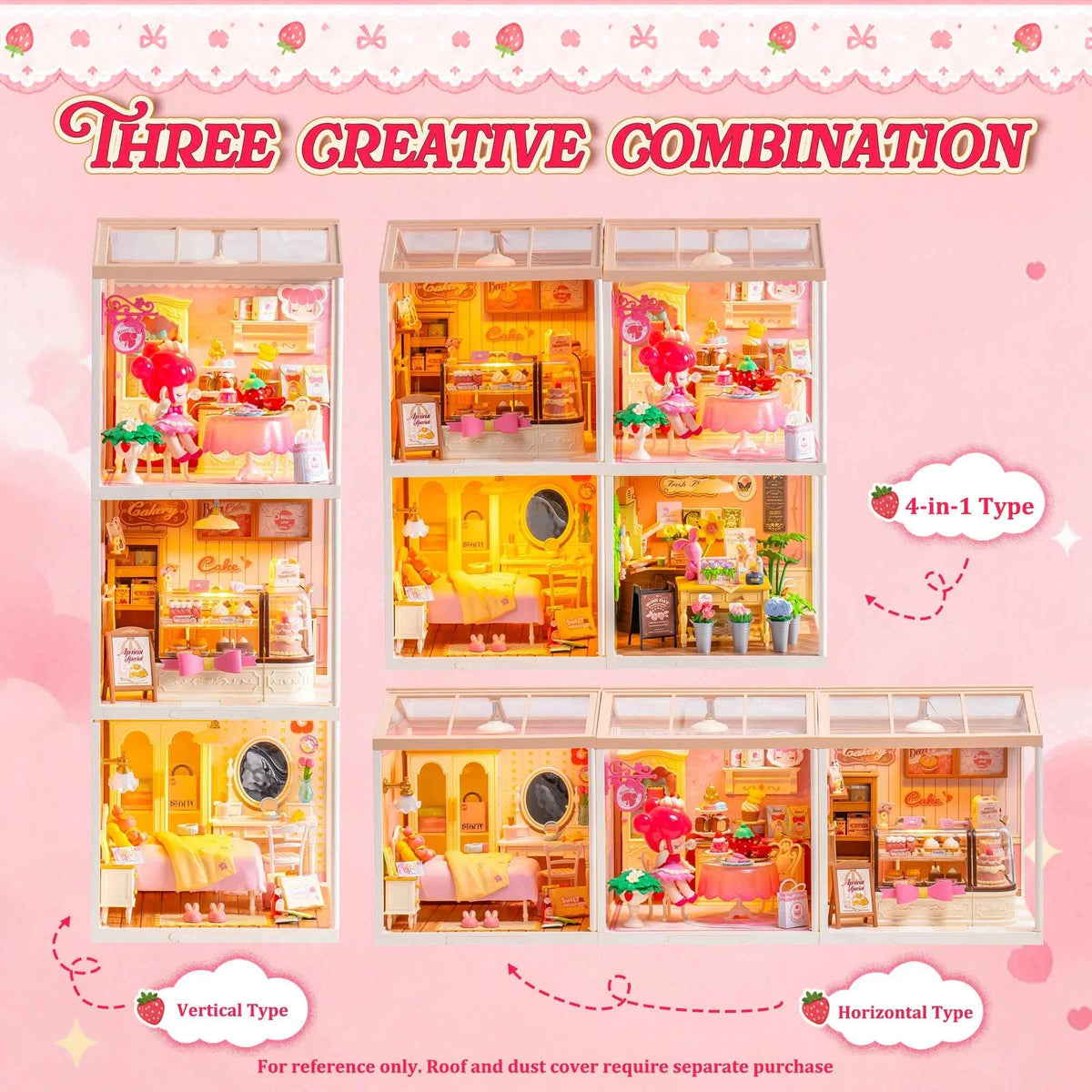 Rolife DIY Dollhouse 3D Puzzle Model Building Kit. Nanci Strawberry Teatime Super Creator DIY Craft Kit with LED Light for Home Decor. Holiday Gift for Adults or Teens