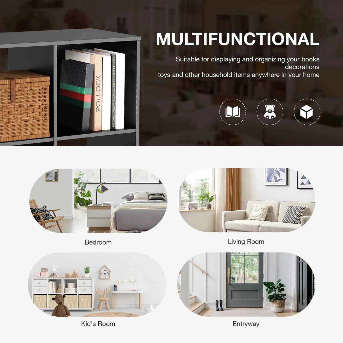 JHK 9 Cube Wooden Storage or Bookcase Organizer.