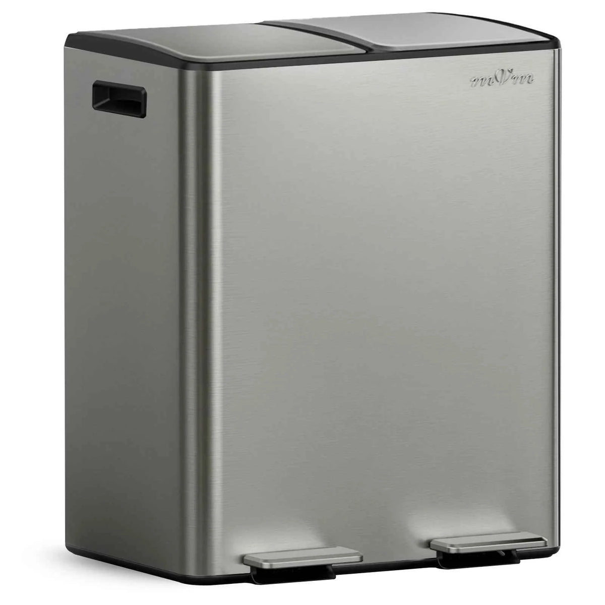 mVm Trash Can Stainless 60L/40L/45L Kitchen Step Trash Bin for Recycling Waste Sorting Soft Close Lid Double Lid