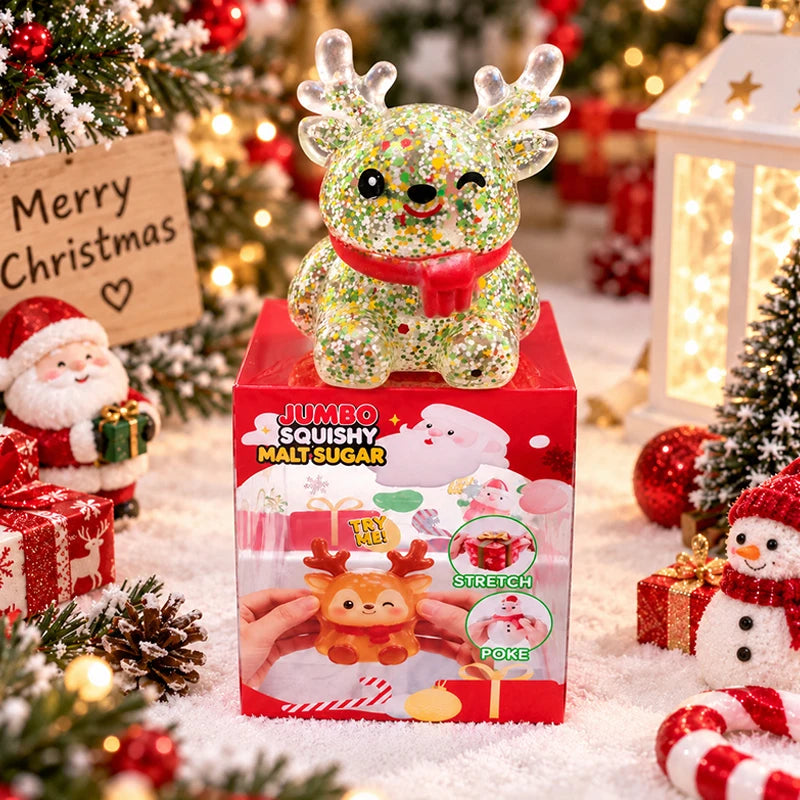 Limited Christmas Dumplings Squishy Glitter Maltose Snowman Set.  Squeeze and  Stress Relief Toys