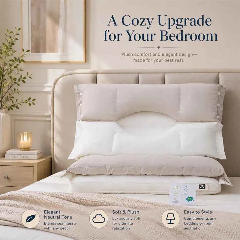 2pcs Pillows 3-in-1 Detachable Pillows, Multifunctional Portable and Comfortable Pillows for Home Use with Fiber filling
