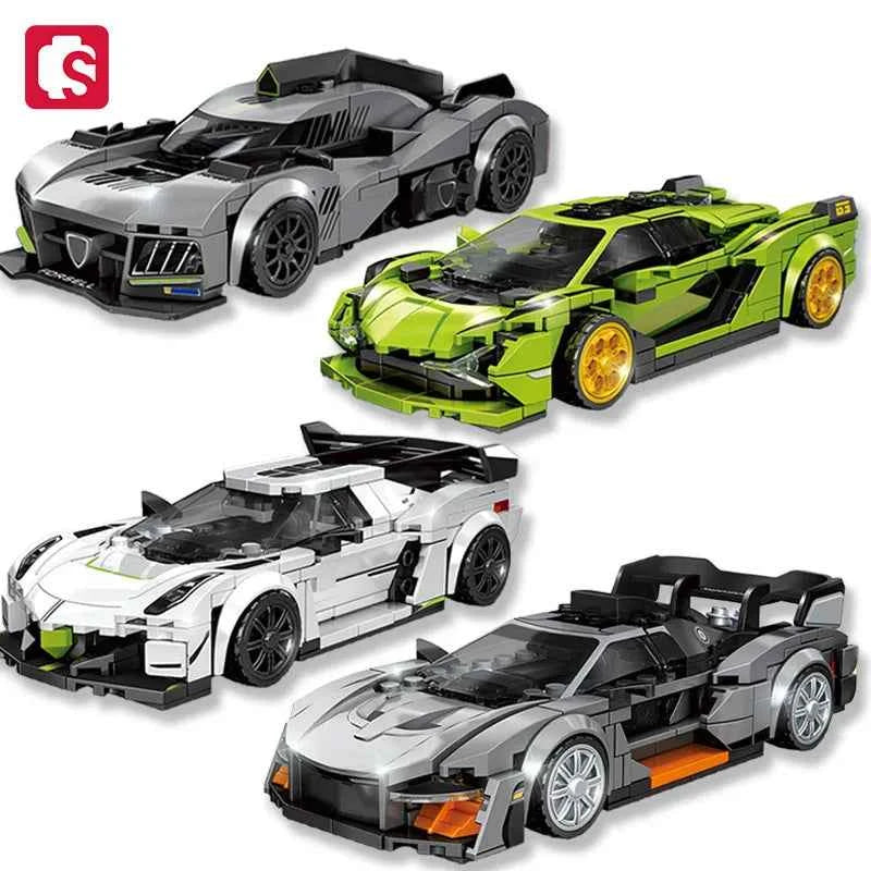 Sports Car Supercar Assembly Building Blocks. MOC Racing Vehicle Model Construction Set .Toys Christmas Gift