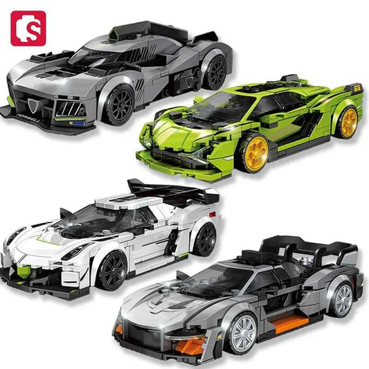 Sports Car Supercar Assembly Building Blocks. MOC Racing Vehicle Model Construction Set .Toys Christmas Gift