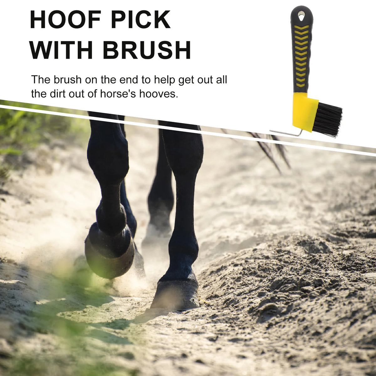1PC Hoof Stainless Steel Brush. Handle Horse Grooming Tools. Cleaning Anti Rust Practical Horse Hoof