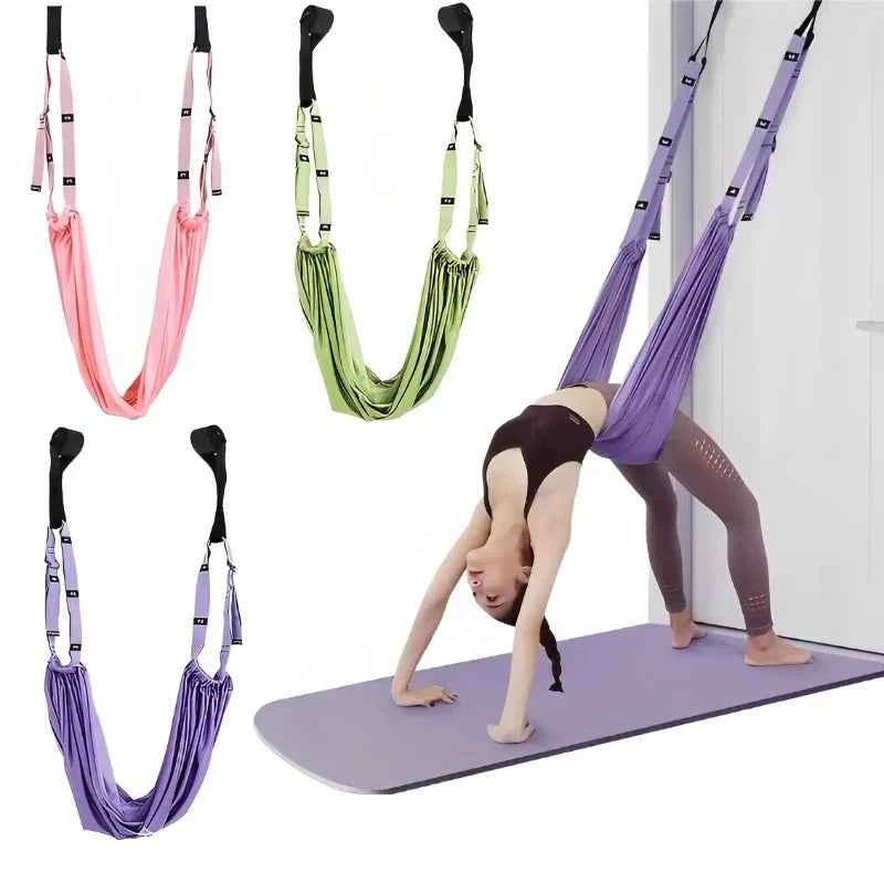 Adjustable Aerial Yoga Strap. Pull Rope Women Hammock. Stretch and Leg Splits Trainer.  Gym Belt that can Swing. Stretching Fitness