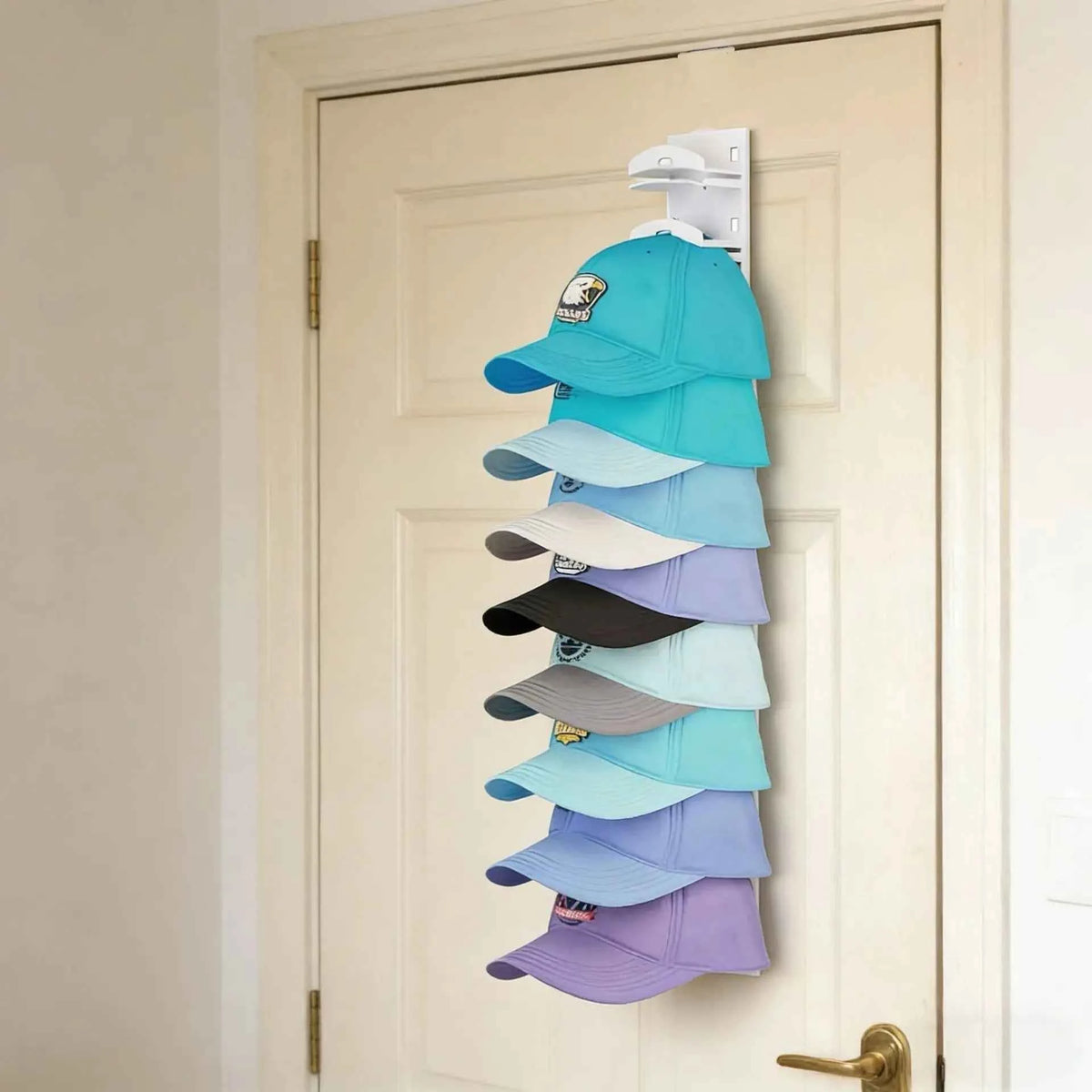 Wall Mounted Hat Organizer Holds 18 Baseball Caps Home Storage Holder,  1 or 2 pieces
