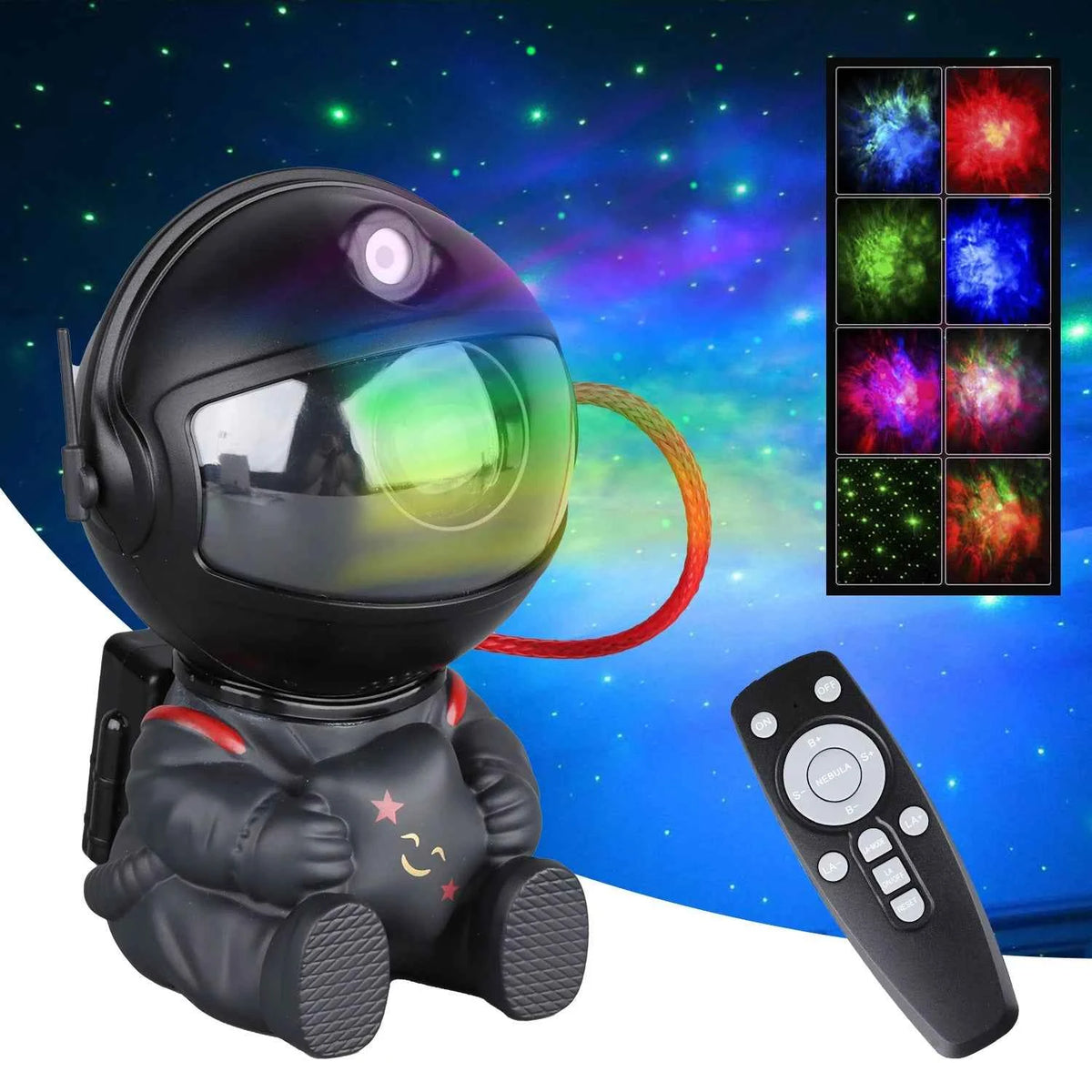 Galaxy Light Projector Featuring Various Nebula Settings, an Astronaut Design with Remote Control,