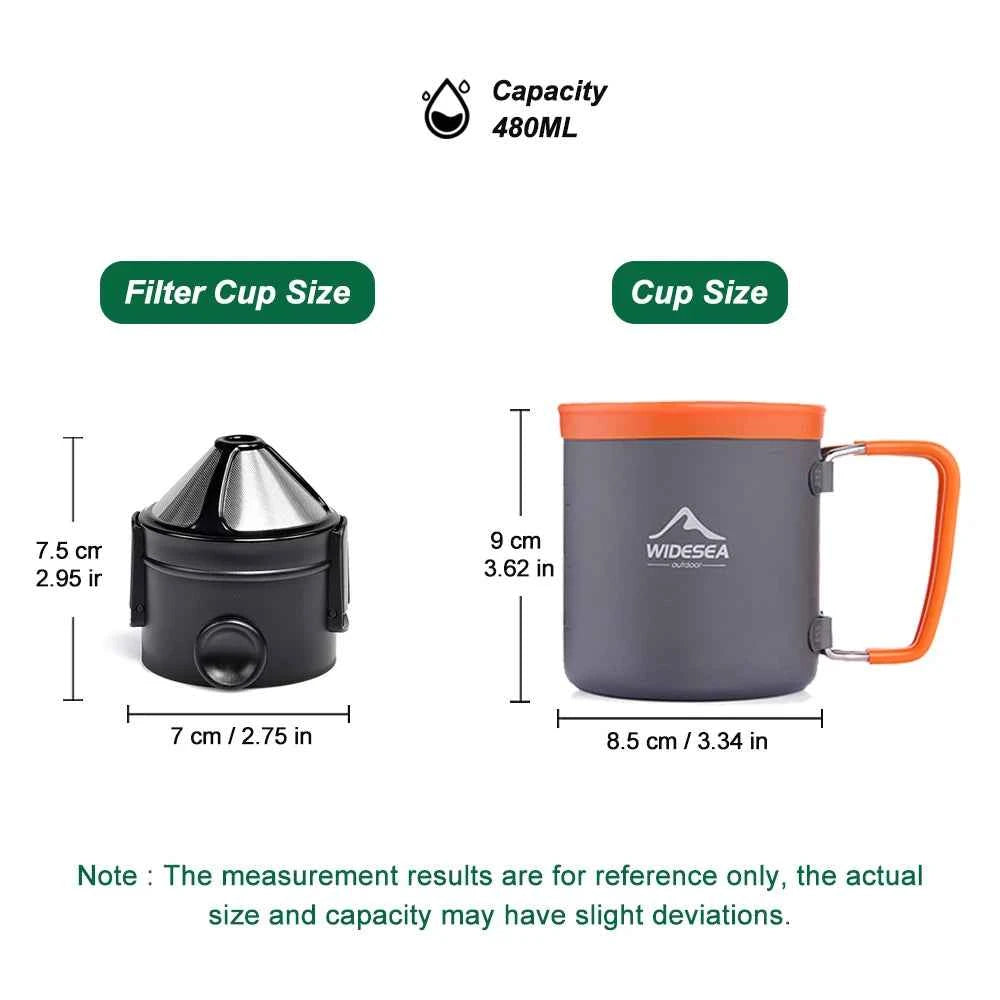 Camping Tableware, Outdoor Cookware, Set Pots,l Tourist kettle, coffee cup,  filte Kitchen Equipment, Gear, Utensils, Hiking, Picnic, Travel