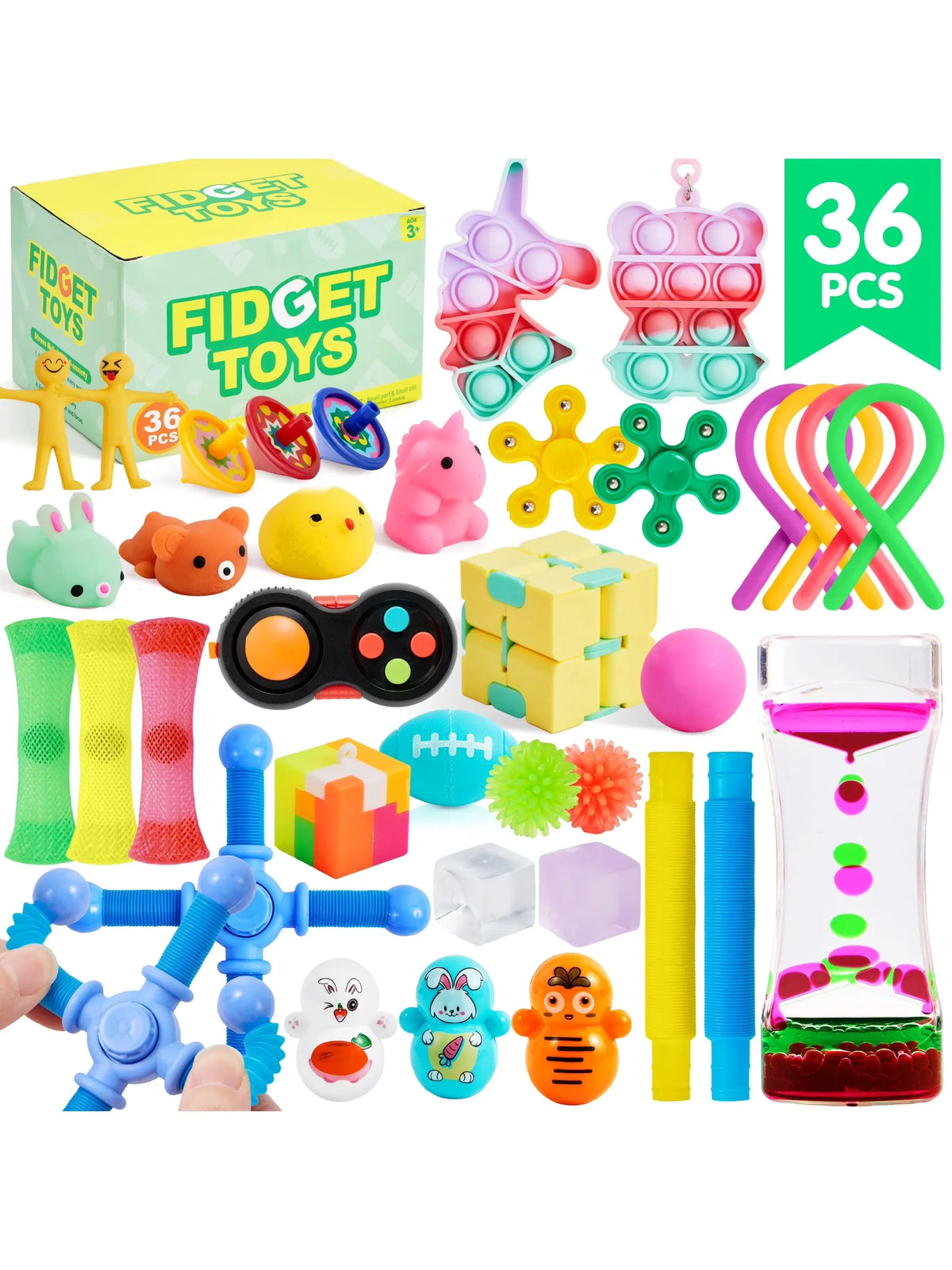 Joyfy 60 Pack Party Gifts Fidget Toys. Adults Party Favors. Autism Sensory Treasure Box of Toys. Classroom Prizes and Stress Relief Gifts