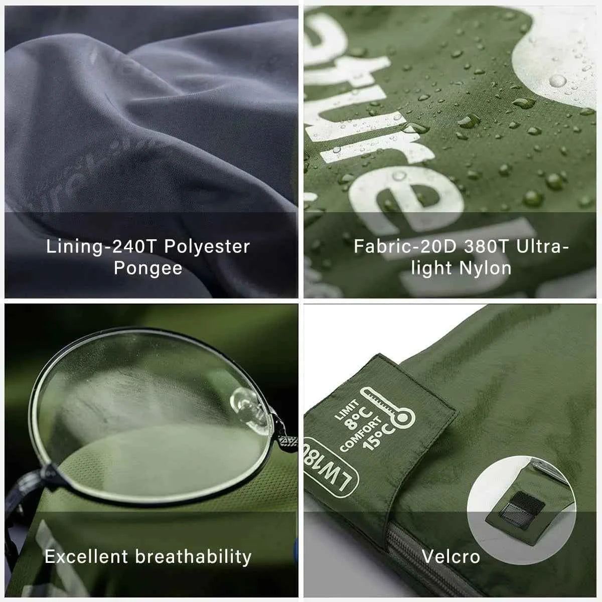 Naturehike Ultralight Sleeping Bag. Large LW180 Envelope. Backpacking Sleeping Bag. Portable ,Waterproof, Summer Camping Sleeping Bag
