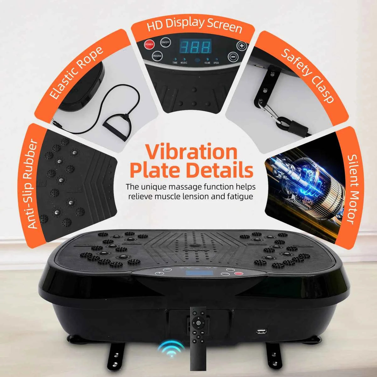 Vibration Plate Exercise Machine. Portable Fat-Burning Machine.  220 lbs limit. Full-Body Workout Shaker. BT Remote Control