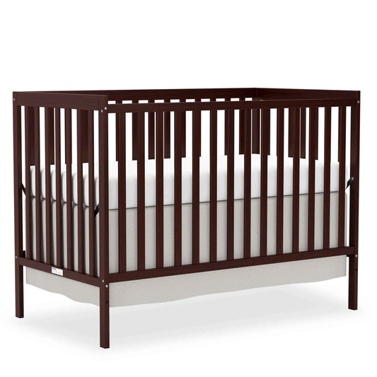 5-in-1 Convertible Baby Crib, Wooden Nursery Crib Converts to Toddler Bed Daybed and Full Size Bed, 3 Adjustable Mattress Positions, Non-Toxic Finish