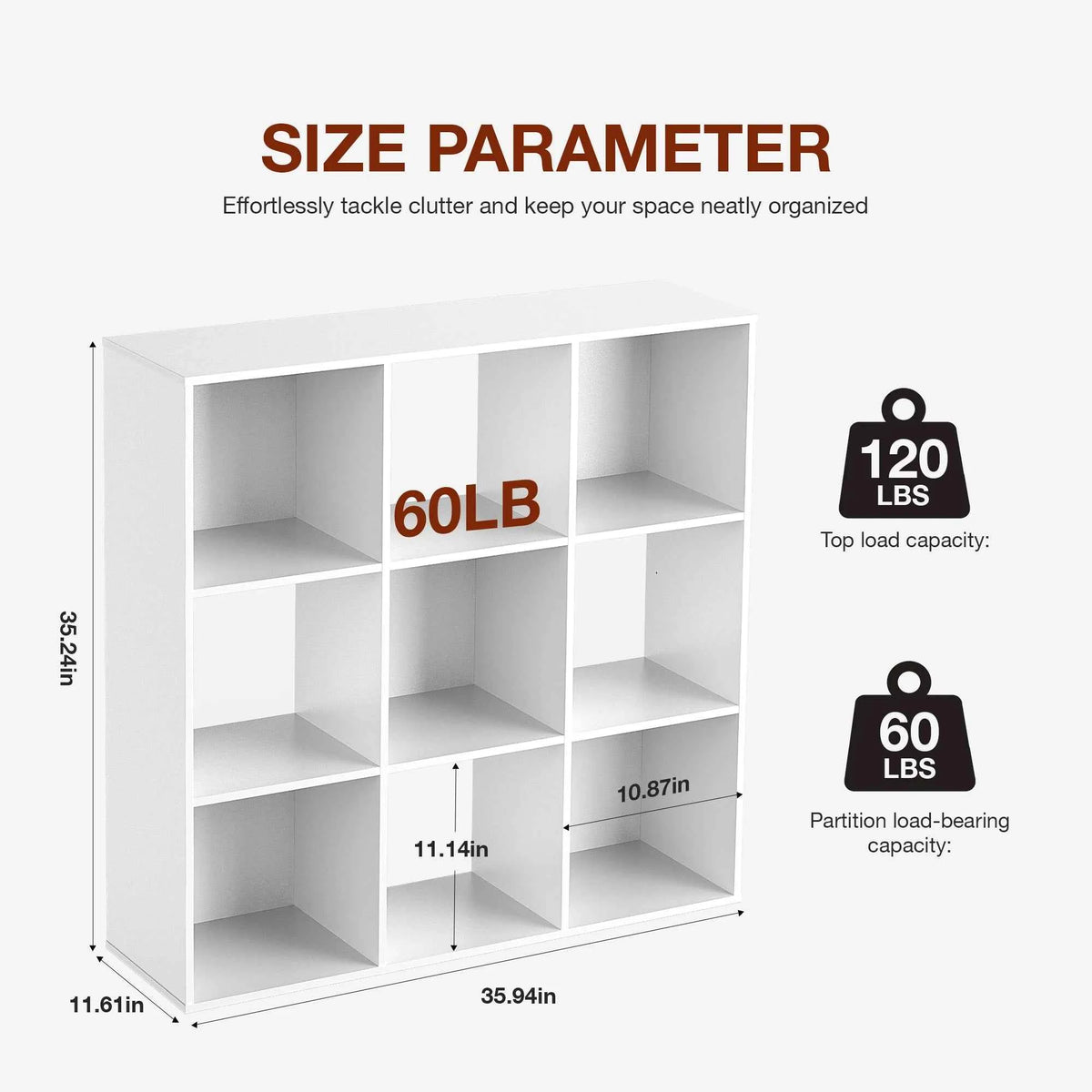 JHK 9 Cube Wooden Storage or Bookcase Organizer.