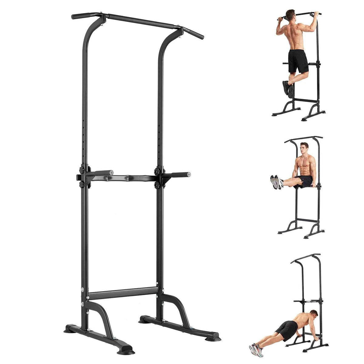 Heavy Duty Pull Up and Dip Station for Home Gym - 330LBS Capacity Power Tower with Adjustable Height, Multi-Function Strength Training Equipment for Chin Ups, Push Ups, Dips & Leg Raises