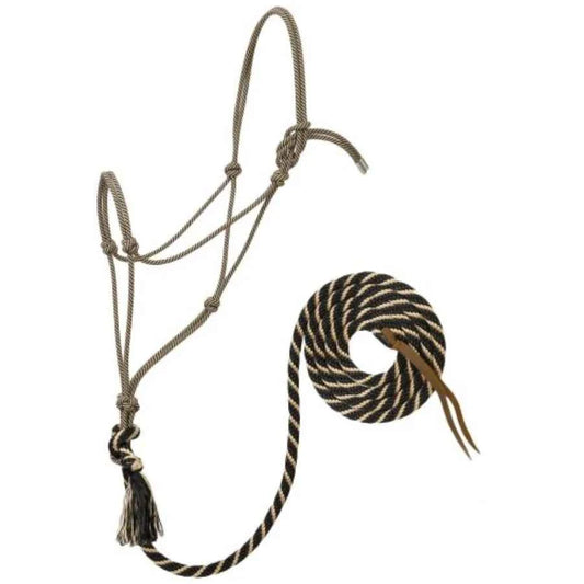 Horse training halter: silvertip rope, natural color, lightweight and durable for daily use