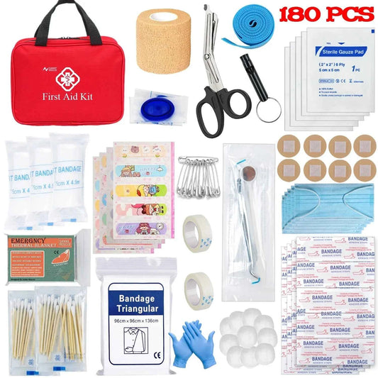 Complete Portable Emergency Medical First Aid Kit Bag. Storage Box For Household, Outdoor, Travel, Camping Equipment, Medicine