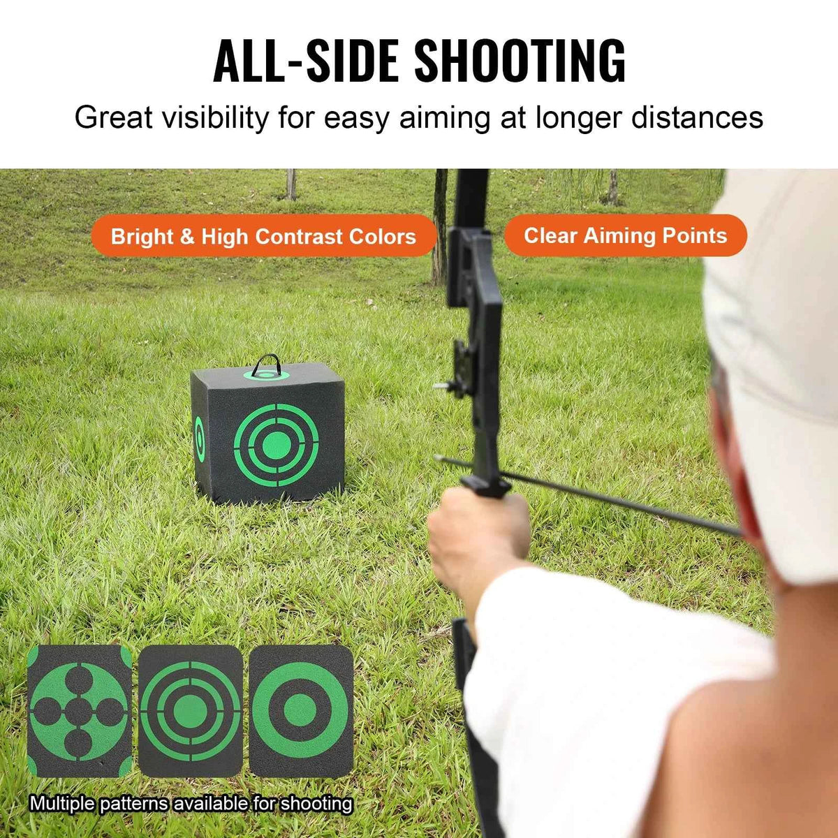 All-side Shotting  Outdoor Portable Archery Target with Carry Handle. Easy Arrow Removal. Visibility Easy to Transport