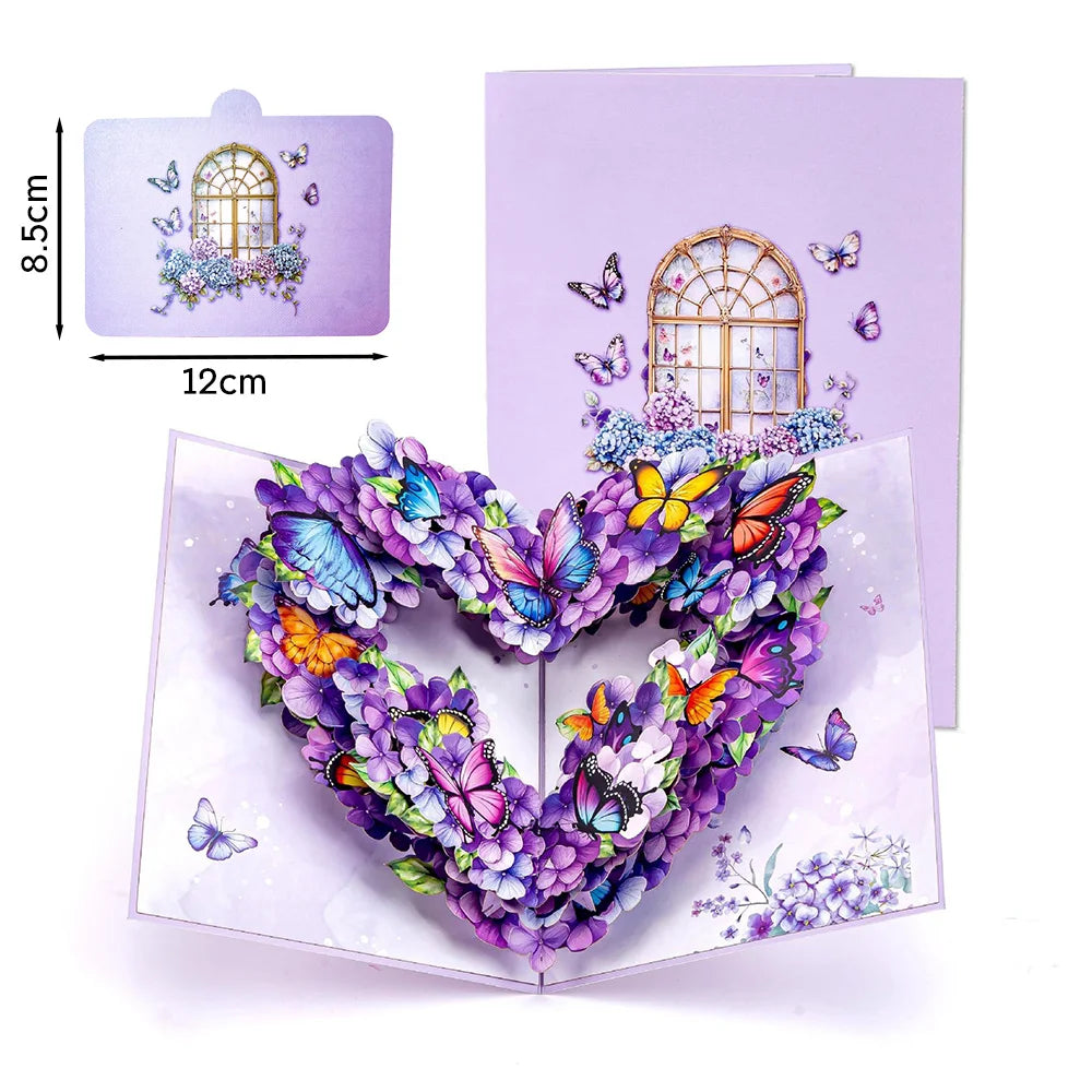 3D Pop Up Flower Greeting Cards or Wedding Card or Anniversary, Thanksgiving, Valentines Day, Birthday, Gift, Thank You Cards, or Handmade Cards