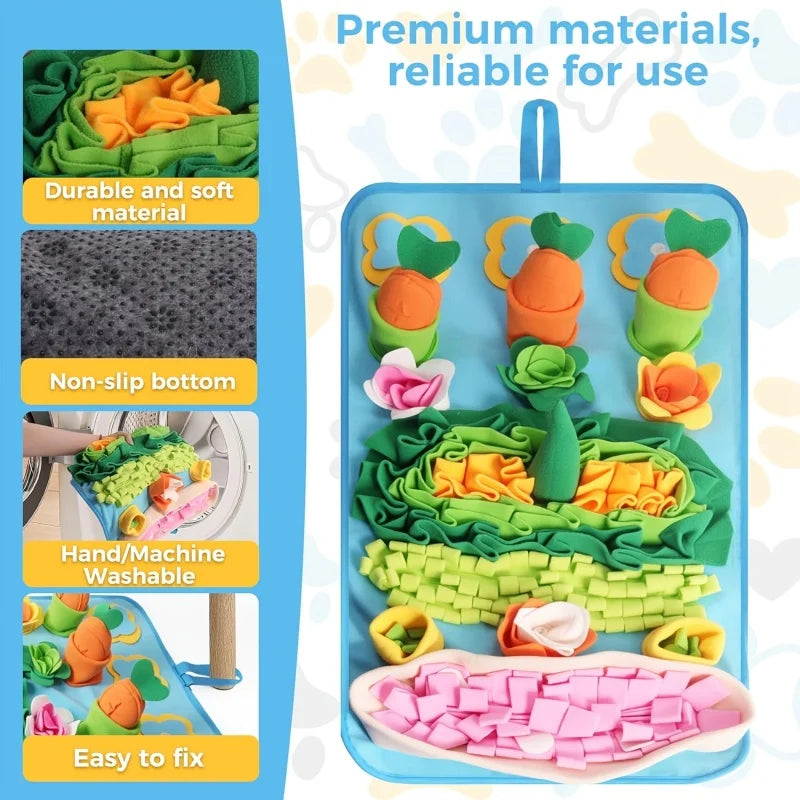 Dog Snuffle Mat Puzzle Toy For Dogs, Interactive Feeding Rug For Training Boredom Relief,  Indoor Use & Washable Design