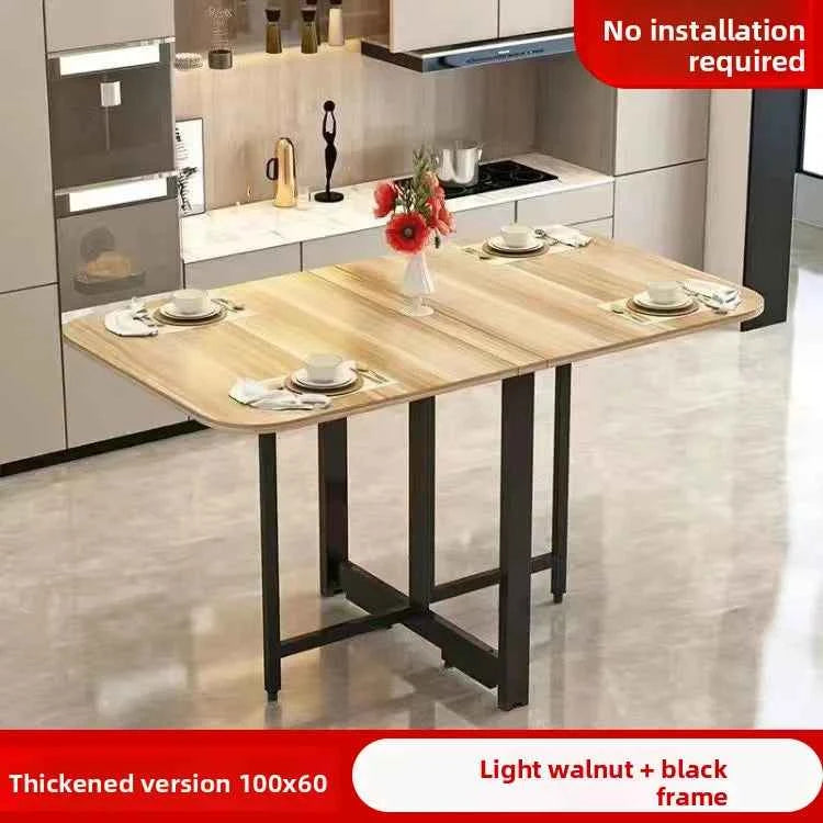 Space-Saving Folding with Wall-Mounted Drop-Leaf Table for Small spaces