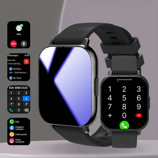 2026 Smart Watch for Men or Women. Square HD Screen: Wireless Calling with Dial Pad, Frequent Contacts, Message Reminder