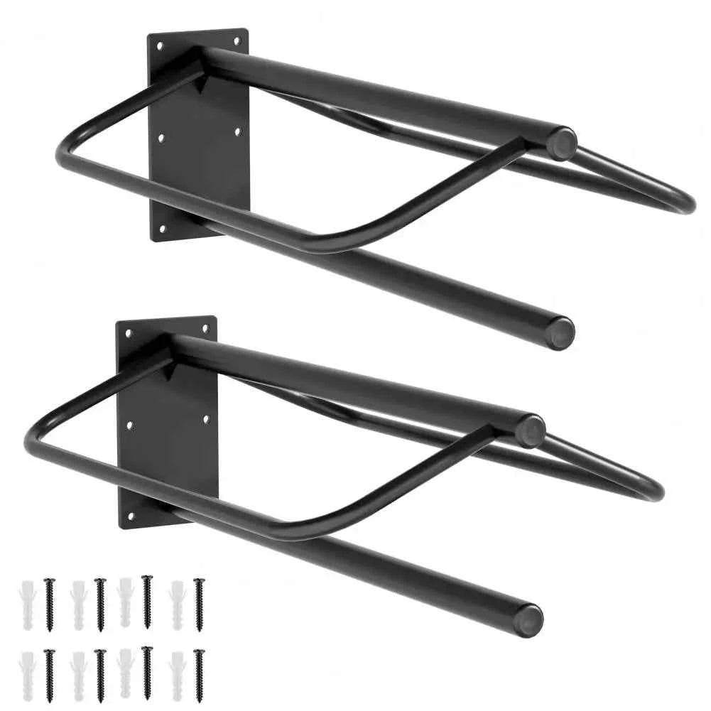 2Pcs Horse Saddle Rack with Pad Bar, Heavy‑Duty Wall Mount Metal Saddle Bracket, Western Saddle Storage for Tack Room, Stable, or Barn