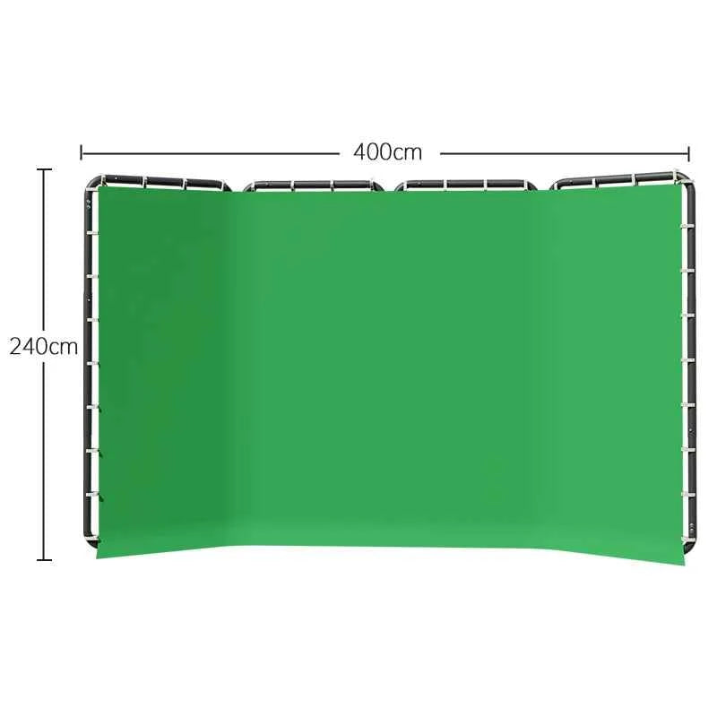 SH Green Screen, 2.4X4M. Collapsible Chroma Key Backdrop. Wrinkle-Resistant Fabric. Ultra-Quick Setup.