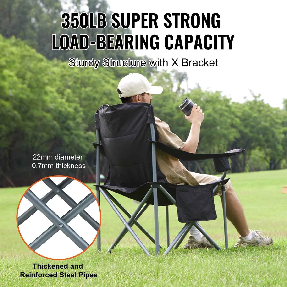 SucceBuy Outdoor Portable Chair 350lbs High Load. Ultralight Folding Chair.