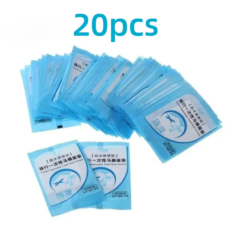10/50PCS Biodegradable Disposable Plastic Toilet Seat Cover.  Portable Safety Travel Bathroom Toilet Paper Pad. Bathroom Accessory