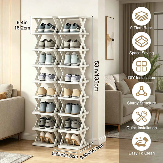Quick Assembly No Tools  Shelf, Vertical Multi  Organizer for Small Space. Foldable