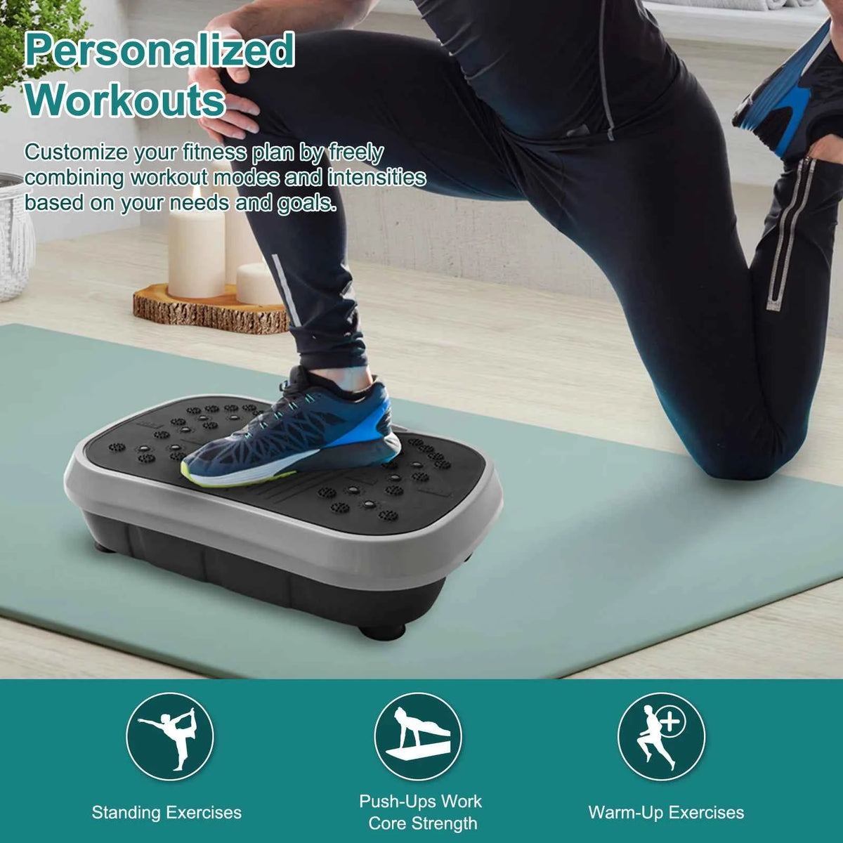 Vibration Plate Exercise Machine. Portable Fat-Burning Machine.  220 lbs limit. Full-Body Workout Shaker. BT Remote Control