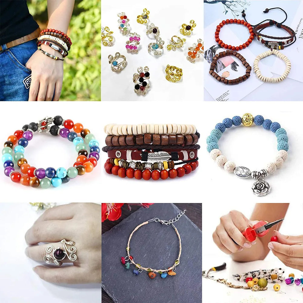 2456-Piece Deluxe DIY Bead Jewelry Making Kit - Includes Beads, Findings, and Accessories for Creating Unique Bracelets, Necklaces