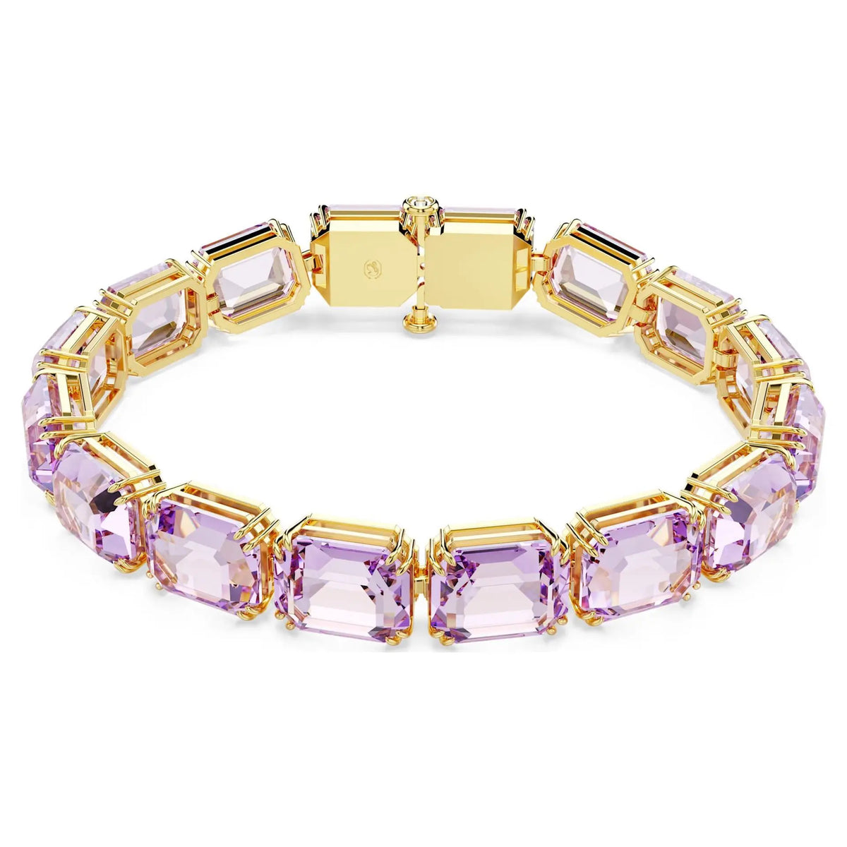 2026 New Product: Gold Collar, Austrian Purple Crystal Pendant, Luxurious Square Sugar, High Grade Bracelet