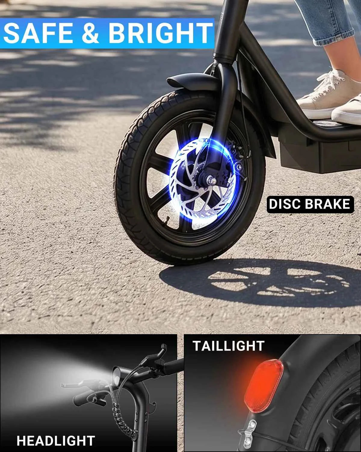 DYU C4 14 inch Folding Electric Scooter. 500W Peak, 20MPH. 280Wh Battery. Compact, City Commuter E-Scooter Style UL2849