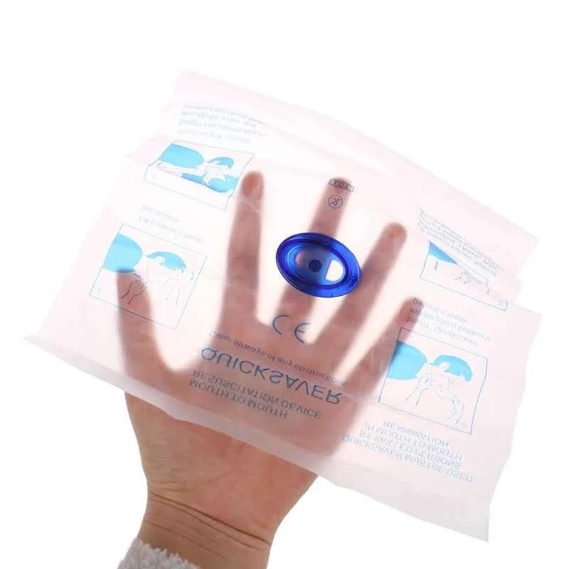 Disposable First Aid Breathing Respirator.  Mouth to Mouth CPR. Face Shield.  Artificial Respiration Breathing Mask. Emergency Rescue