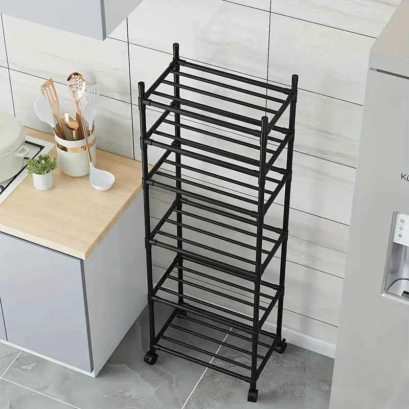 Six-story removable metal wheeled storage cart - Multifunctional storage and more | Open Shelf Design | Foldable