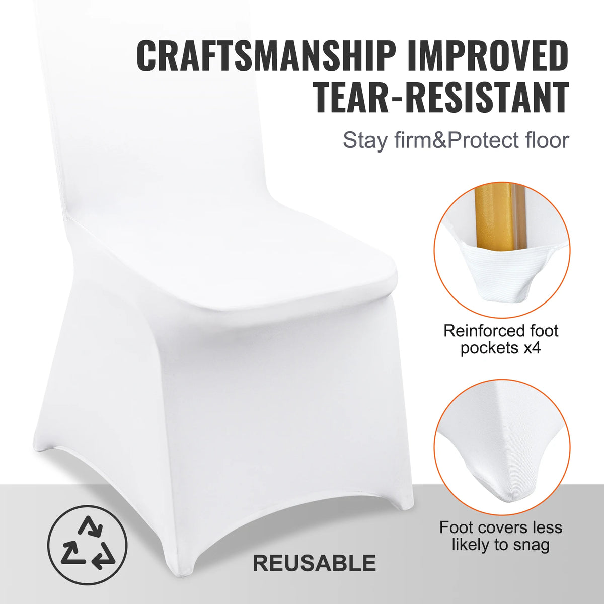 SucceBuy 12/30pcs Spandex Wedding Chair Seat Cover.  Washable Protective Slipcovers. Wedding, Holiday, Banque,t Universal Chair Cover