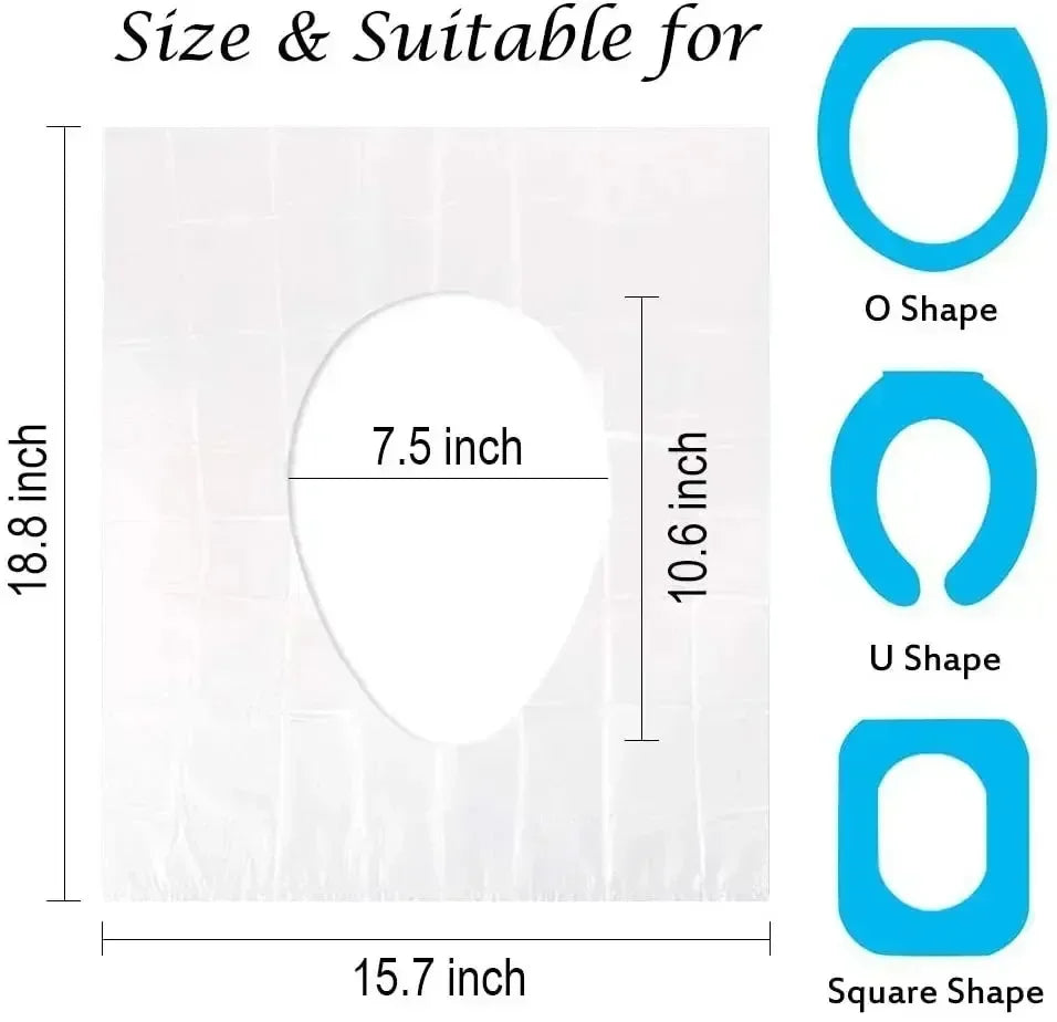 10/50PCS Biodegradable Disposable Plastic Toilet Seat Cover.  Portable Safety Travel Bathroom Toilet Paper Pad. Bathroom Accessory