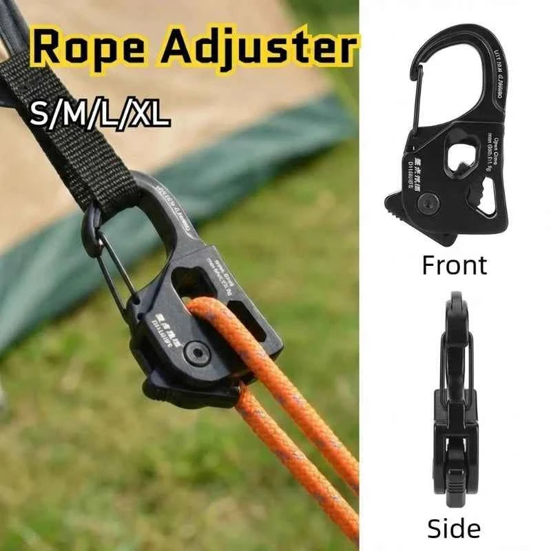 1×Aluminum Alloy Tent Rope Tensioner. Stainless Steel. Self Lock Rope Adjuster 2-10mm. Anti-Slip Tarp Tightener. Outdoor Accessories