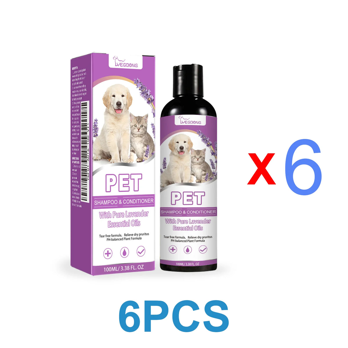Pet Shampoo Shower Gel, for Dogs or Cats. For Soothing Itchy Animal Skin, makes Hair Smooth & helps with Detangling. Deep Cleaning Coat Care. Natural Shine. Soft Tangle Free, 100ml