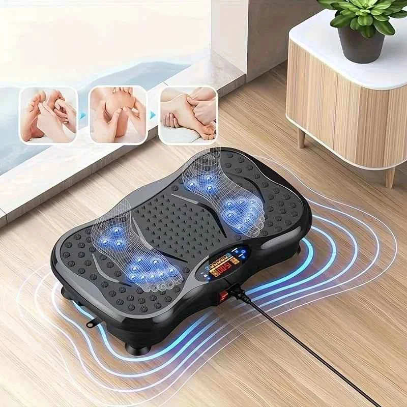 Exercise Machine with Resistance Bands Compact Vibration Platform for Full-Body Workout.USB Powered No Battery