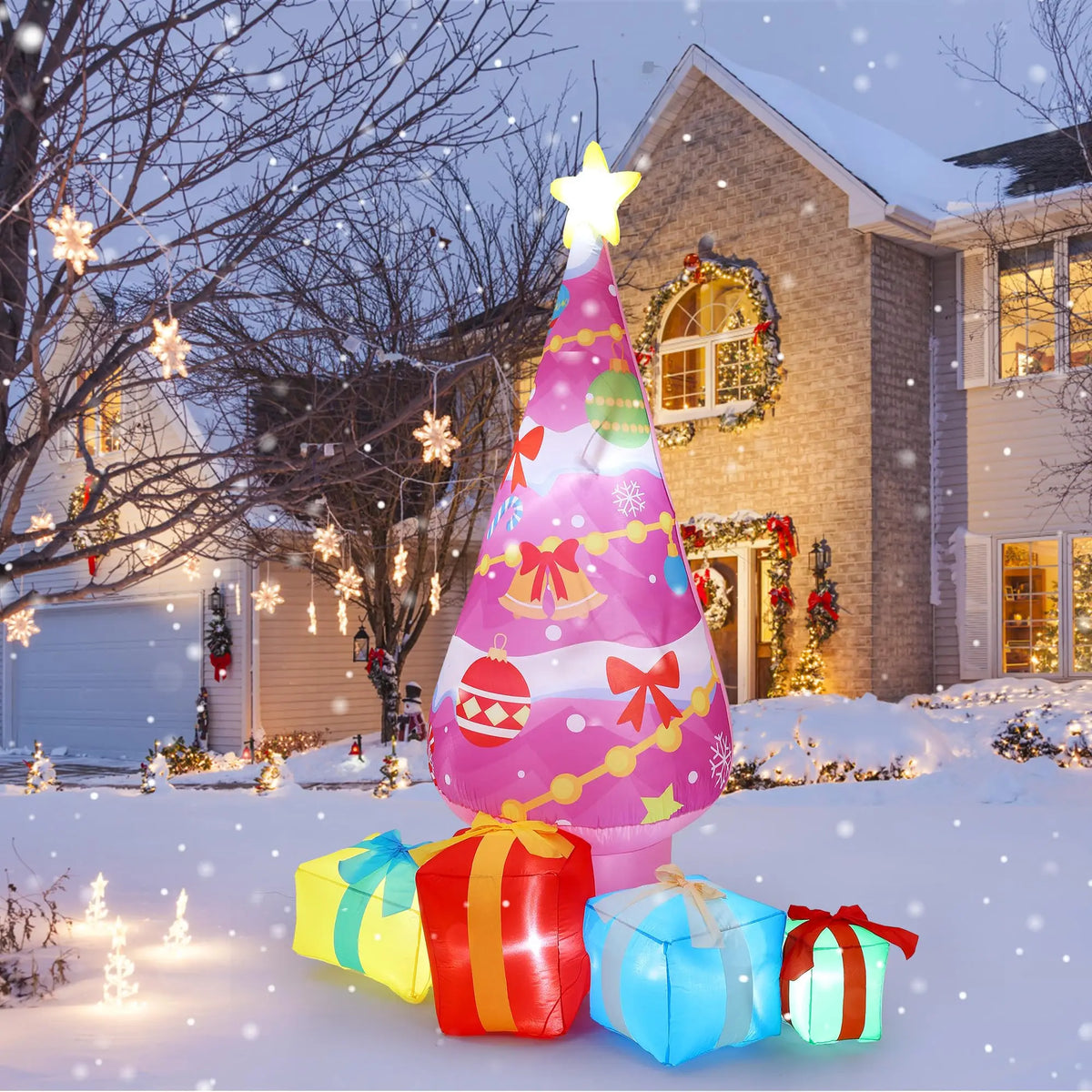 Inflatable  7ft Lighted Waterproof LED Outdoor Yard Decoration for Lawn. Festival Display Equipment