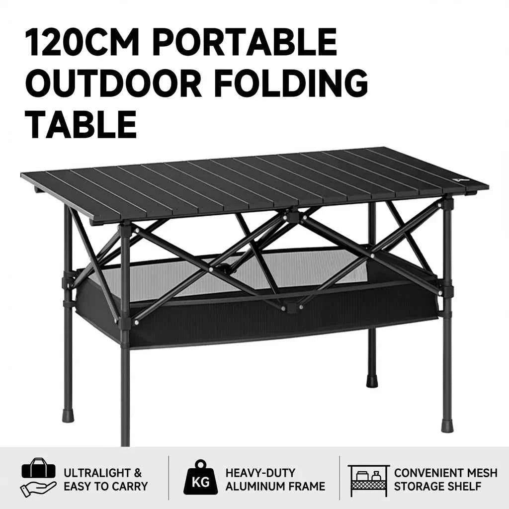 Portable Folding Outdoor Table, 95cm/120cm Lightweight