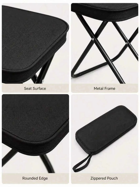 Portable Black Folding Camping Chair (Includes Storage Bag)-A Lightweight, Compact Travel Chair Featuring A Sturdy X-Frame