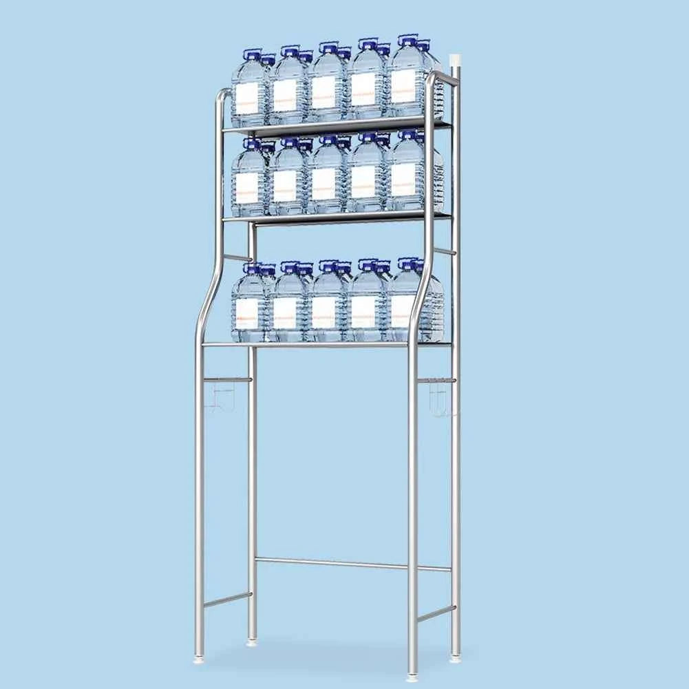 2/3-Tier Freestanding Over The Toilet Storage. Metal Bathroom Shelves with Paper Holder and Removable