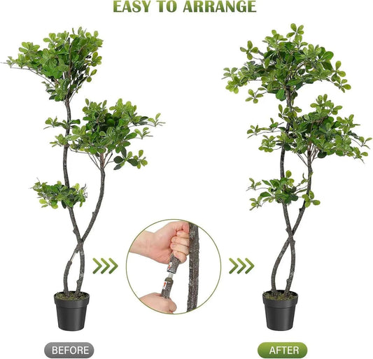 Artificial Plants Indoor, 5/6 ft Fake Black Olive Tree with Pot. Fake Tree Artificial Trees for Home, Office.