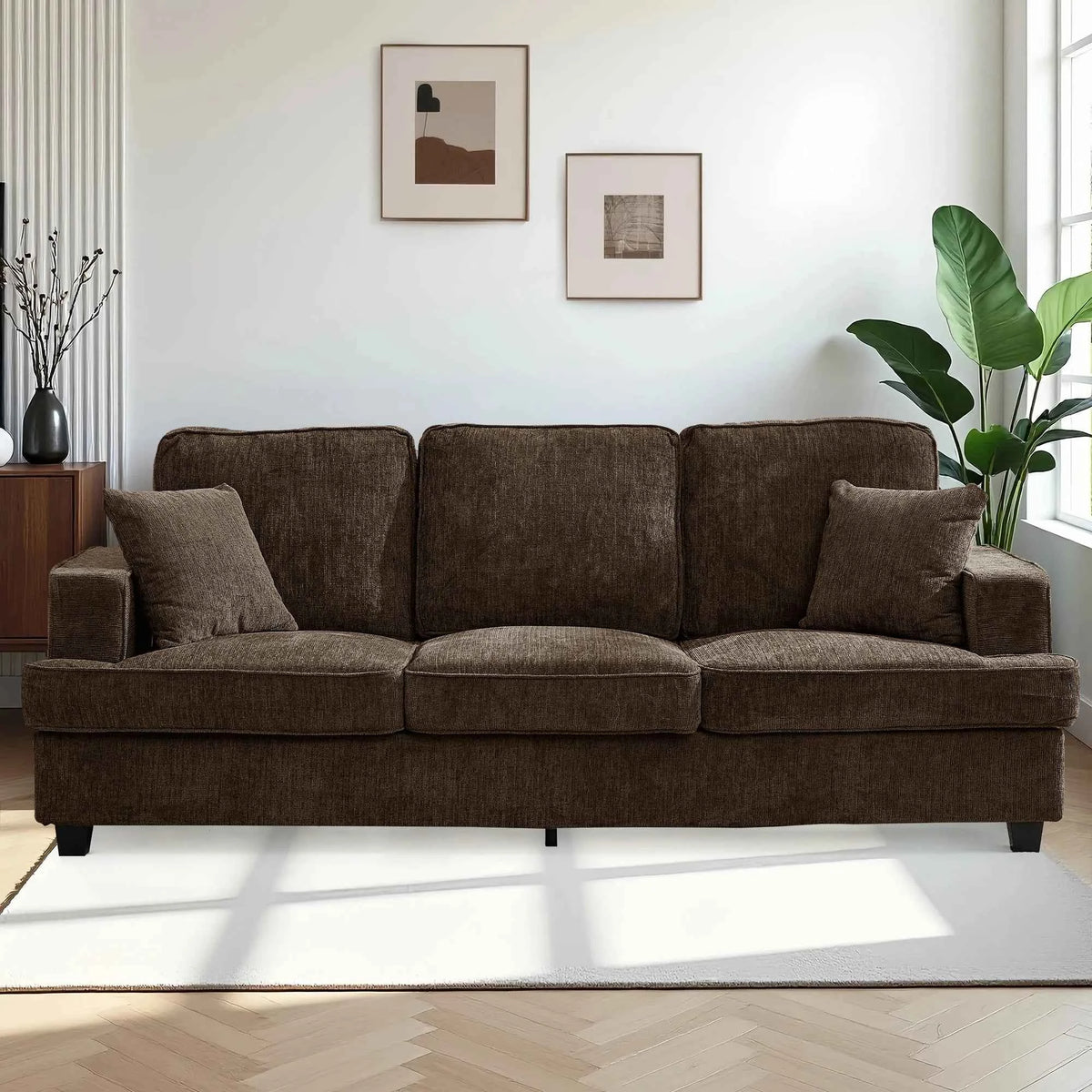 89 inch Cloud Couch Sofa in Chenille with Extra Comfy Soft Seats, Modern 3 Seater Sofas