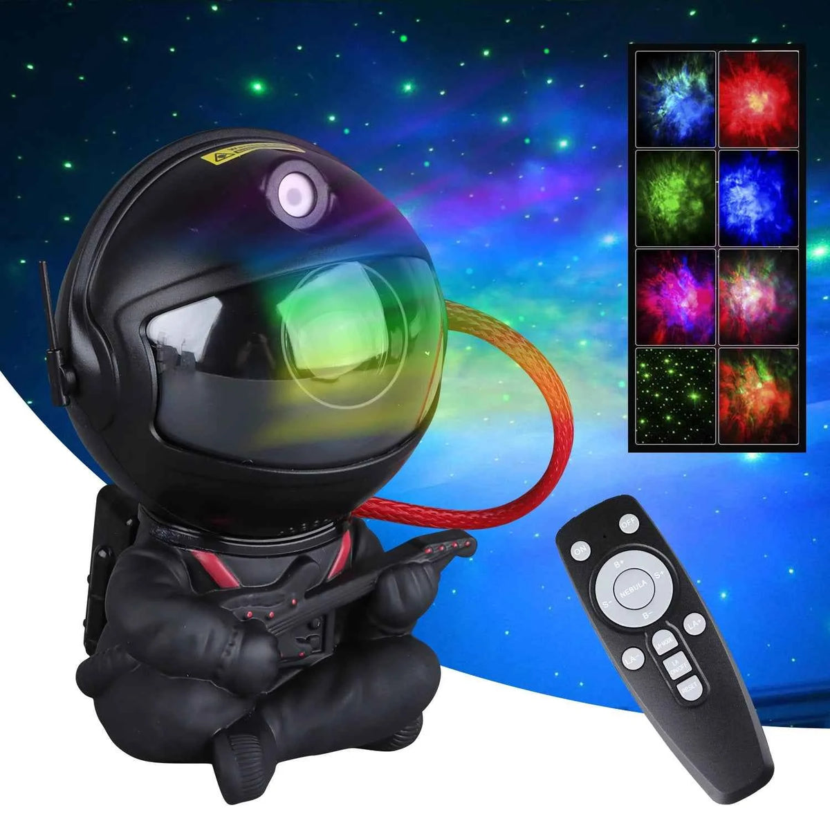 Galaxy Light Projector Featuring Various Nebula Settings, an Astronaut Design with Remote Control,