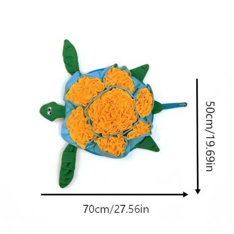BOOTEELY Pet Sniffing Mat Turtle Design.  Dog Puzzle Feeder, Washable. Foraging Pad for Boredom & Anxiety Relief