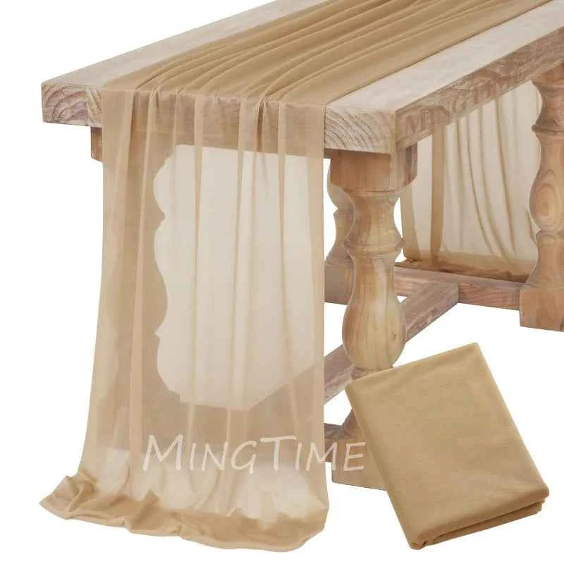 Soft Table Runner, Blush Dust Pink Gauze Rustic, For any Occasion. Dinning Ornament Decoration